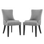 Set di 2 sedie da pranzo imbottite in tessuto | Stile classico | Gambe in legno massello