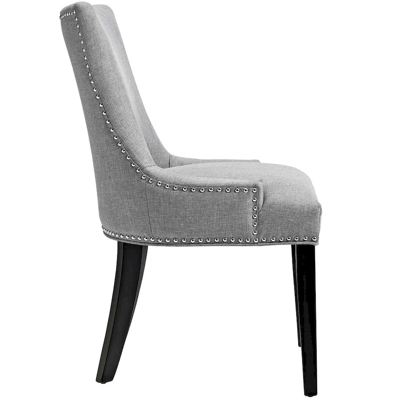Set di 2 sedie da pranzo imbottite in tessuto | Stile classico | Gambe in legno massello