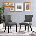 Set di 2 sedie da pranzo imbottite in tessuto | Stile classico | Gambe in legno massello