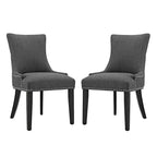 Set di 2 sedie da pranzo imbottite in tessuto | Stile classico | Gambe in legno massello