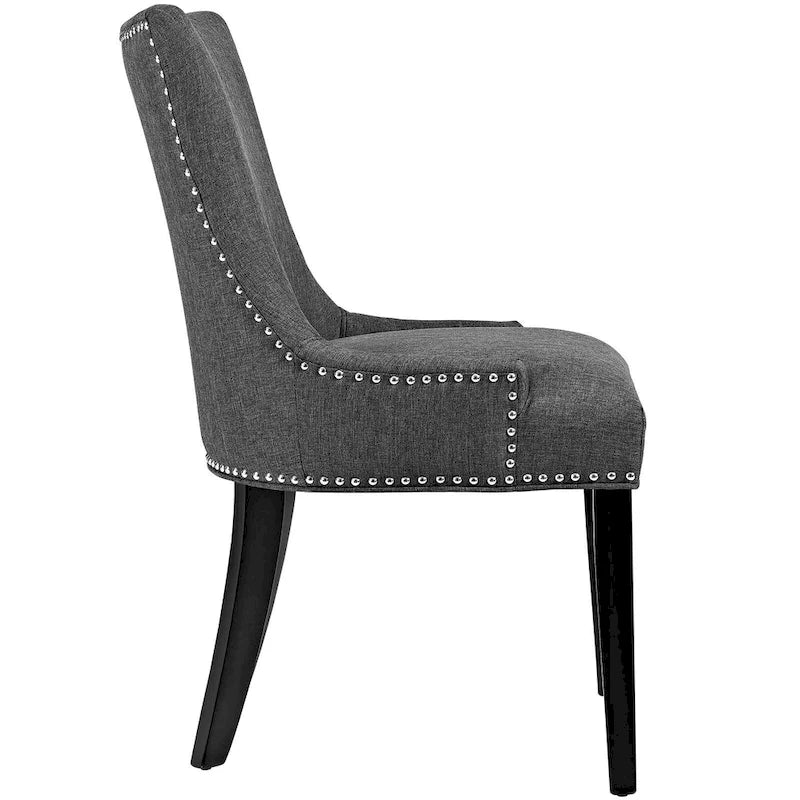 Set di 2 sedie da pranzo imbottite in tessuto | Stile classico | Gambe in legno massello
