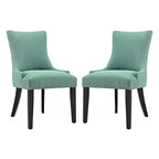 Set di 2 sedie da pranzo imbottite in tessuto | Stile classico | Gambe in legno massello