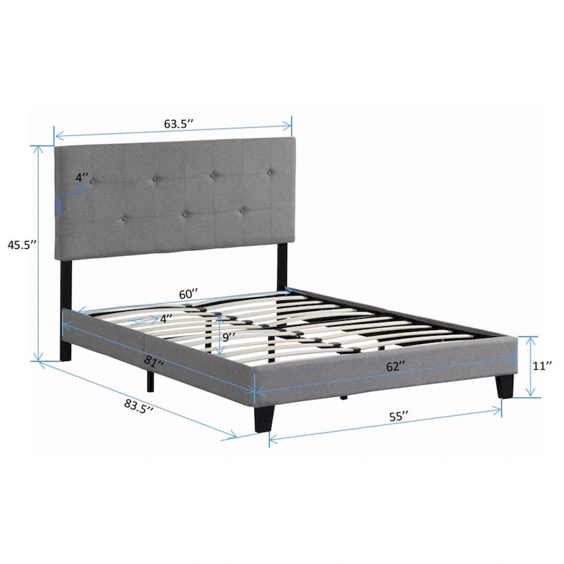 Telaio letto a piattaforma imbottito