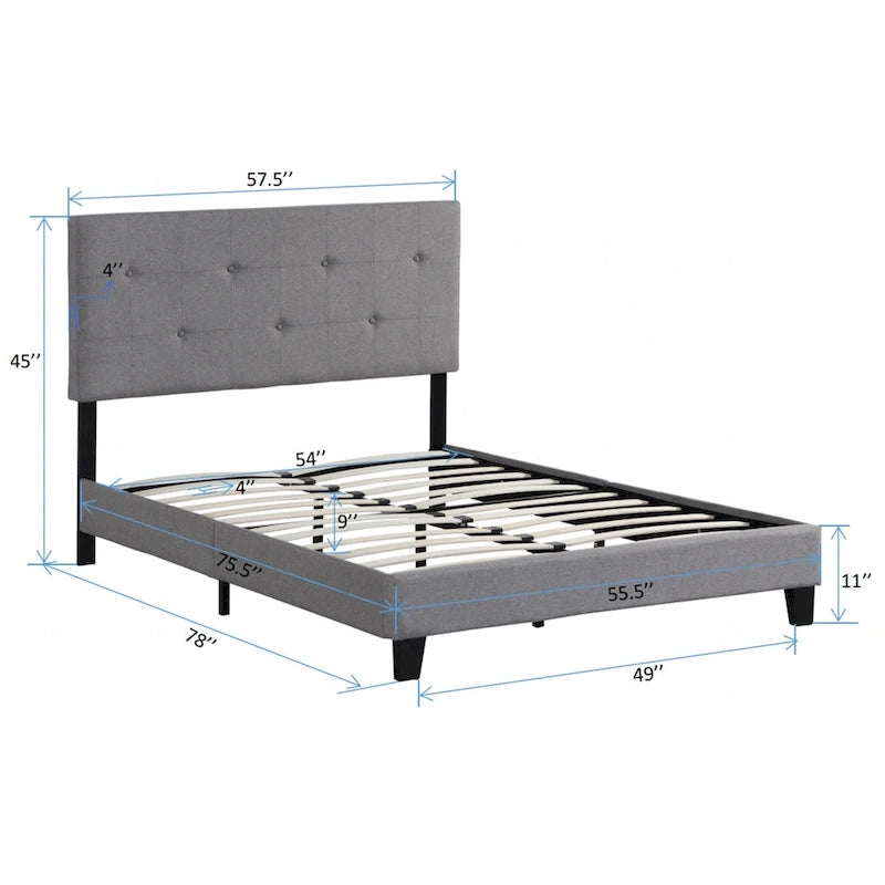 Telaio letto a piattaforma imbottito