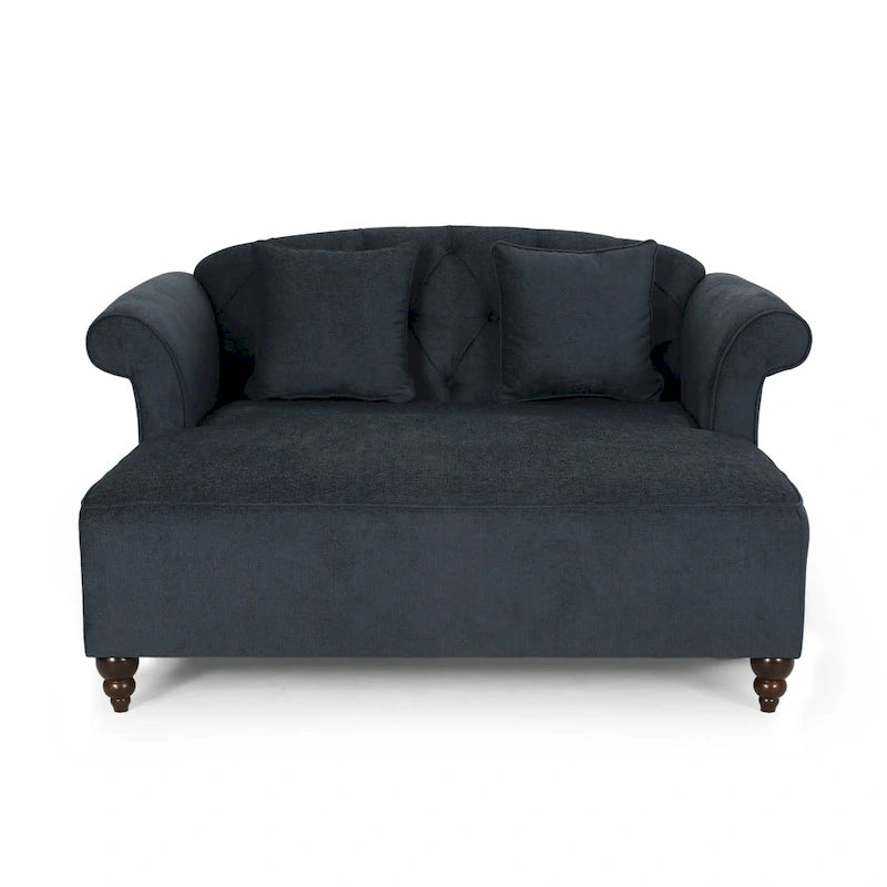Chaise longue matrimoniale capitonné contemporanea con cuscini decorativi | 160 cm (L) x 148,6 cm (P) x 87,6 cm (A)