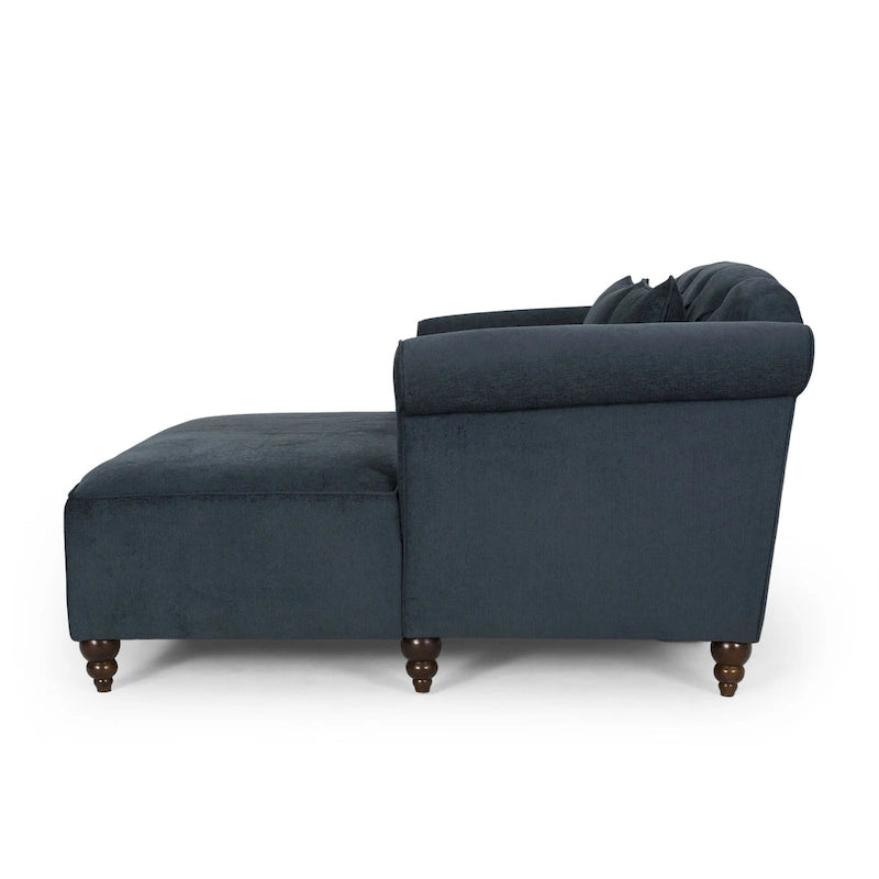 Chaise longue matrimoniale capitonné contemporanea con cuscini decorativi | 160 cm (L) x 148,6 cm (P) x 87,6 cm (A)