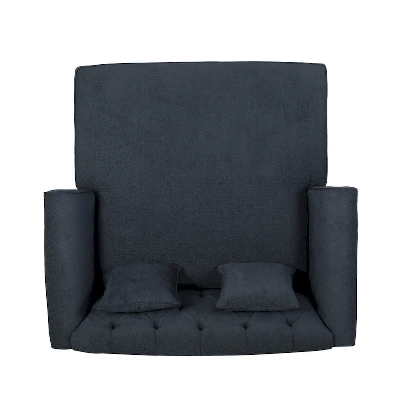 Chaise longue matrimoniale capitonné contemporanea con cuscini decorativi | 160 cm (L) x 148,6 cm (P) x 87,6 cm (A)
