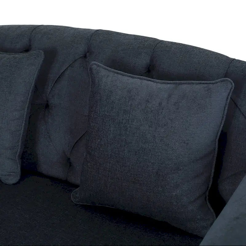Chaise longue matrimoniale capitonné contemporanea con cuscini decorativi | 160 cm (L) x 148,6 cm (P) x 87,6 cm (A)