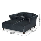 Chaise longue matrimoniale capitonné contemporanea con cuscini decorativi | 160 cm (L) x 148,6 cm (P) x 87,6 cm (A)