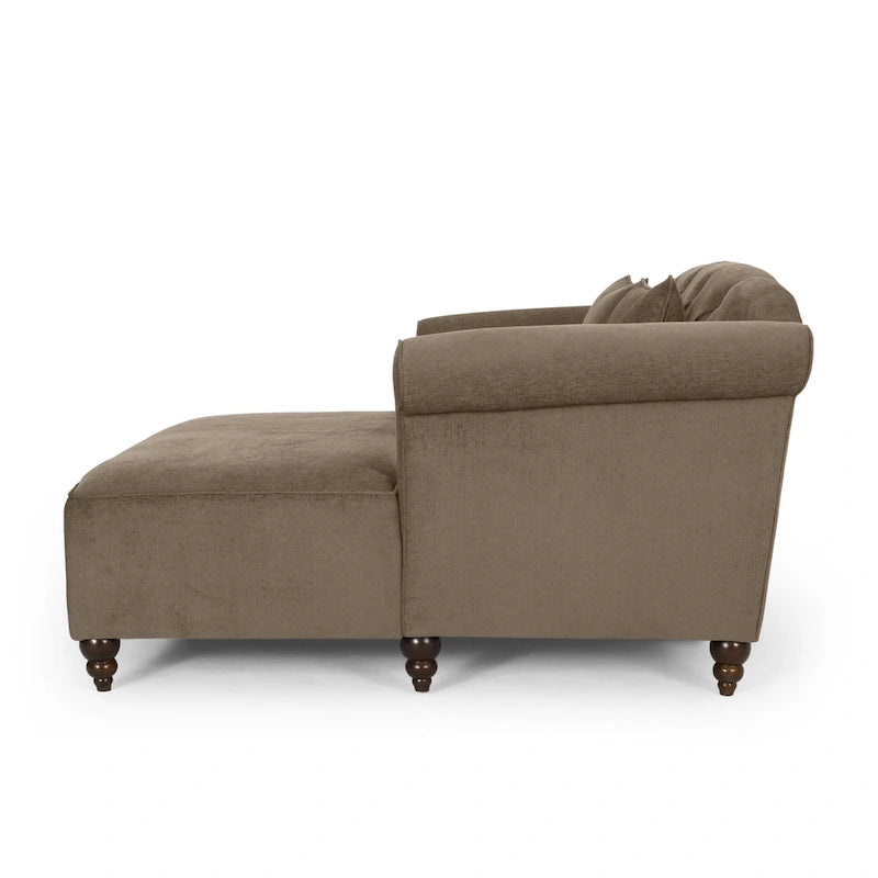 Chaise longue matrimoniale capitonné contemporanea con cuscini decorativi | 160 cm (L) x 148,6 cm (P) x 87,6 cm (A)