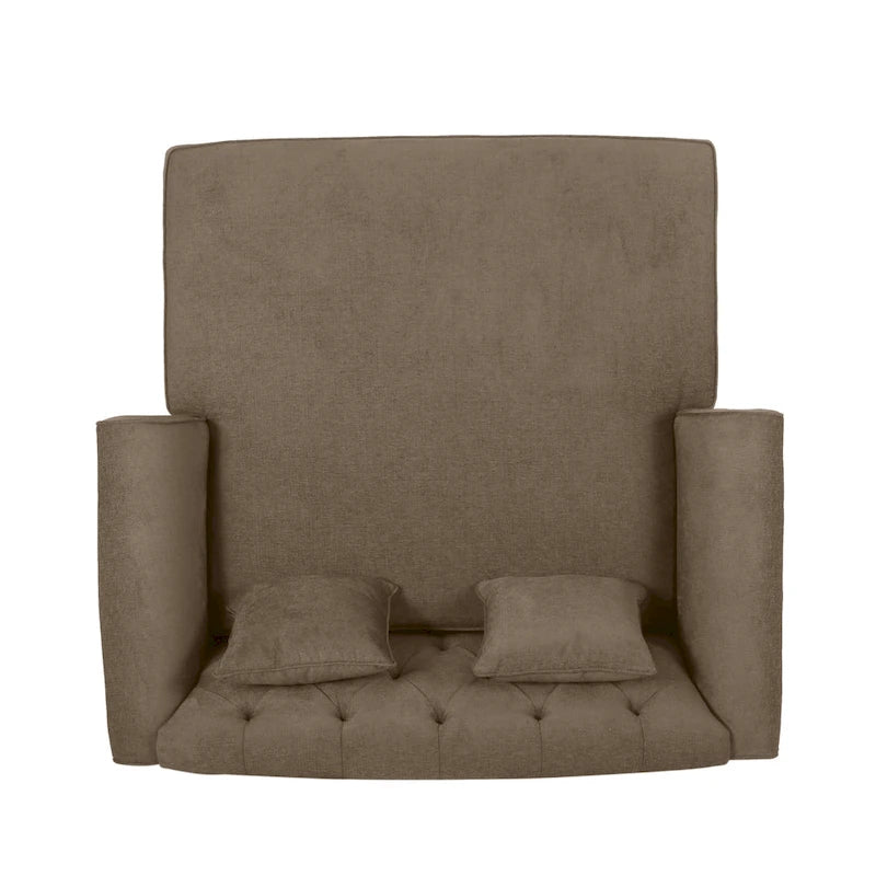 Chaise longue matrimoniale capitonné contemporanea con cuscini decorativi | 160 cm (L) x 148,6 cm (P) x 87,6 cm (A)