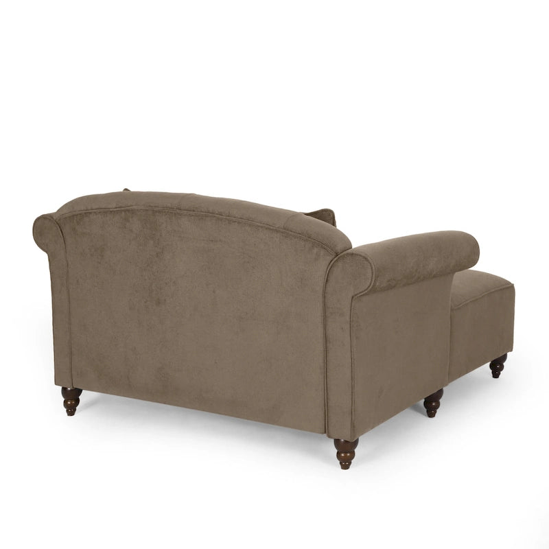Chaise longue matrimoniale capitonné contemporanea con cuscini decorativi | 160 cm (L) x 148,6 cm (P) x 87,6 cm (A)