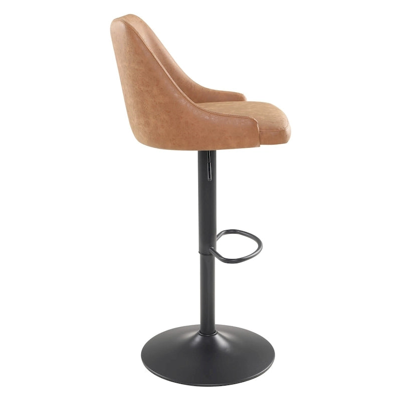 Divanetto moderno in pelle a 2 posti con base in acciaio inossidabile spazzolato color oro | 142 cm