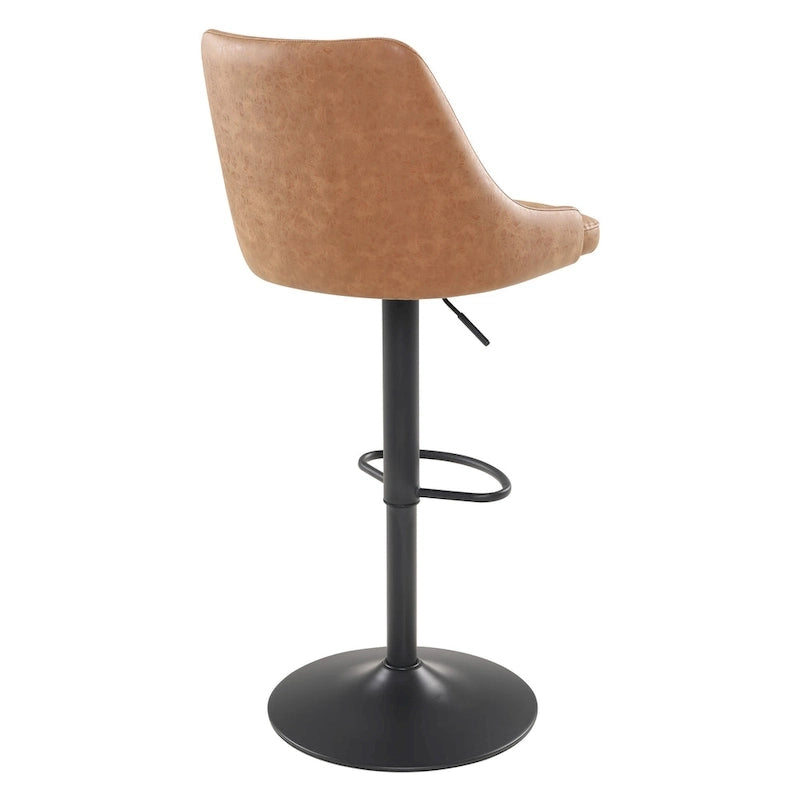 Divanetto moderno in pelle a 2 posti con base in acciaio inossidabile spazzolato color oro | 142 cm