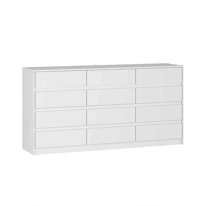 Comò a 12 cassetti per camera da letto con cassetti profondi, grande cassettiera in legno da pavimento