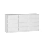 Comò a 12 cassetti per camera da letto con cassetti profondi, grande cassettiera in legno da pavimento