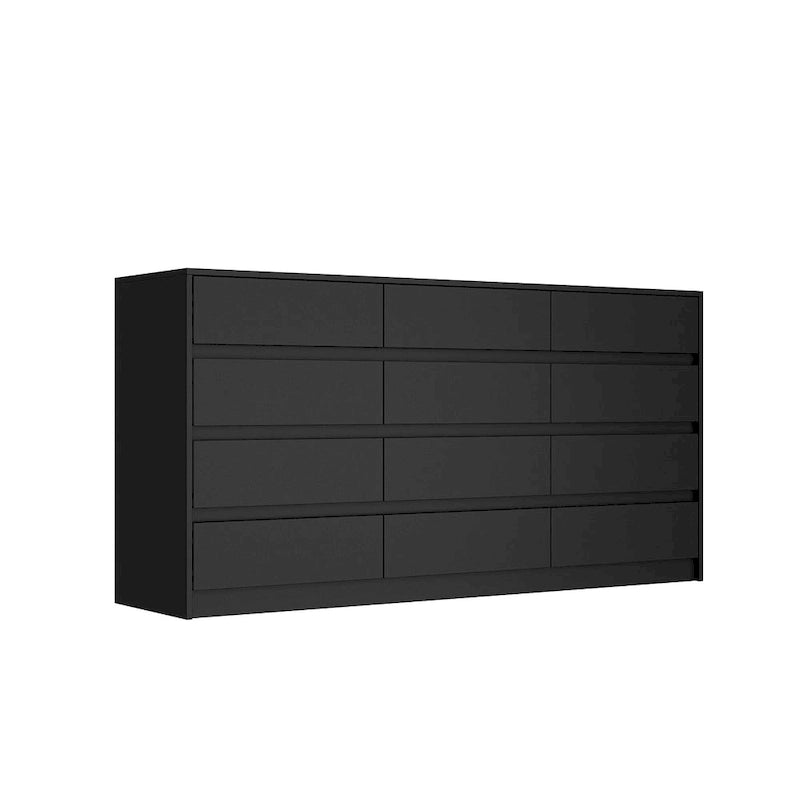 Comò a 12 cassetti per camera da letto con cassetti profondi, grande cassettiera in legno da pavimento