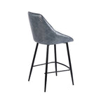 Set di 2 sgabelli da bancone | Rivestimento in pelle PU | Gambe in ferro | Altezza bar