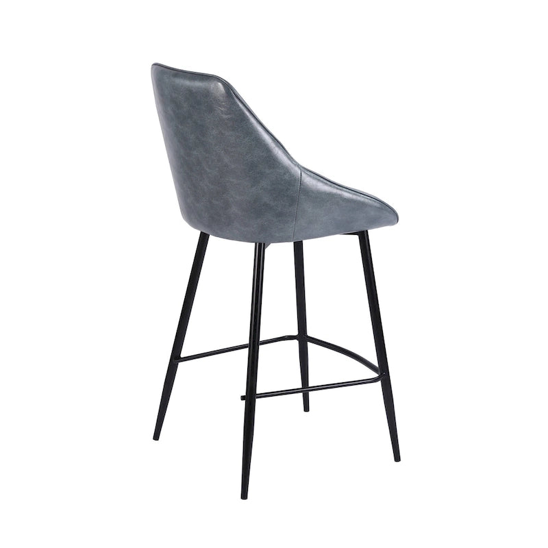Set di 2 sgabelli da bancone | Rivestimento in pelle PU | Gambe in ferro | Altezza bar