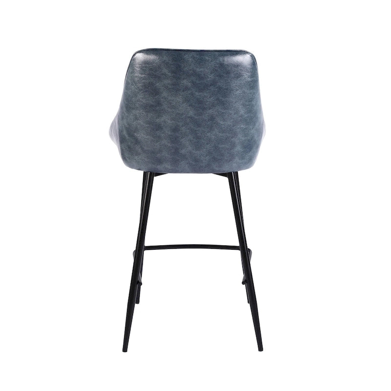 Set di 2 sgabelli da bancone | Rivestimento in pelle PU | Gambe in ferro | Altezza bar