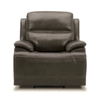 Poltrona Reclinabile Elettrica | Rivestimento in Pelle Grigio Grafite | Base Girevole e Scorrevole | Poltrona Ergonomica