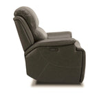 Poltrona Reclinabile Elettrica | Rivestimento in Pelle Grigio Grafite | Base Girevole e Scorrevole | Poltrona Ergonomica