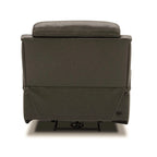 Poltrona Reclinabile Elettrica | Rivestimento in Pelle Grigio Grafite | Base Girevole e Scorrevole | Poltrona Ergonomica