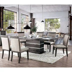 Set di 2 sedie da pranzo contemporanee in tessuto | Espresso e grigio | Seduta e schienale imbottiti