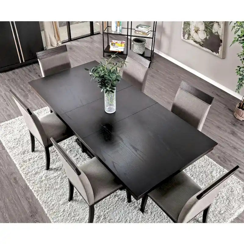 Set di 2 sedie da pranzo contemporanee in tessuto | Espresso e grigio | Seduta e schienale imbottiti
