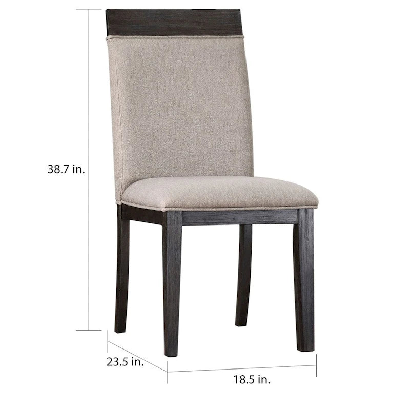 Set di 2 sedie da pranzo contemporanee in tessuto | Espresso e grigio | Seduta e schienale imbottiti