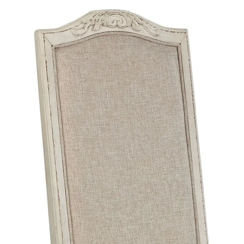 Set di 2 sedie da pranzo stile rustico | Bianco antico | Legno massello | Seduta in schiuma ad alta densità