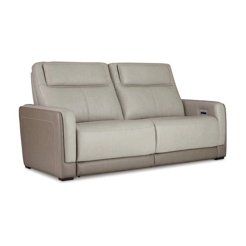 Divano reclinabile elettrico a 2 posti | Poggiatesta regolabile | Argento | 216 cm L x 102 cm P x 109 cm H