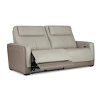 Divano reclinabile elettrico a 2 posti | Poggiatesta regolabile | Argento | 216 cm L x 102 cm P x 109 cm H