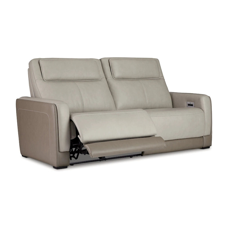 Divano reclinabile elettrico a 2 posti | Poggiatesta regolabile | Argento | 216 cm L x 102 cm P x 109 cm H