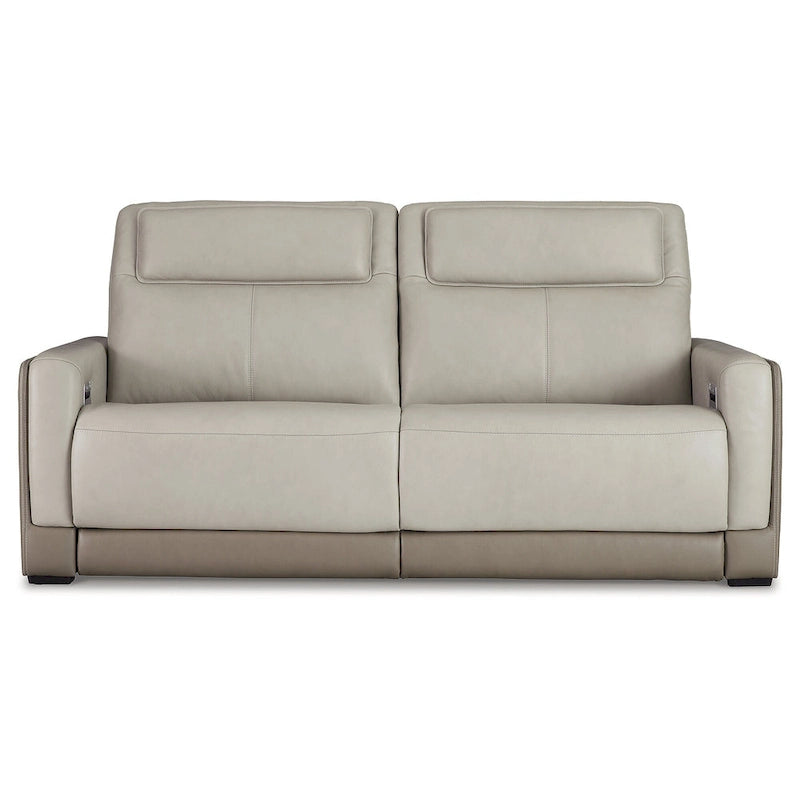 Divano reclinabile elettrico a 2 posti | Poggiatesta regolabile | Argento | 216 cm L x 102 cm P x 109 cm H