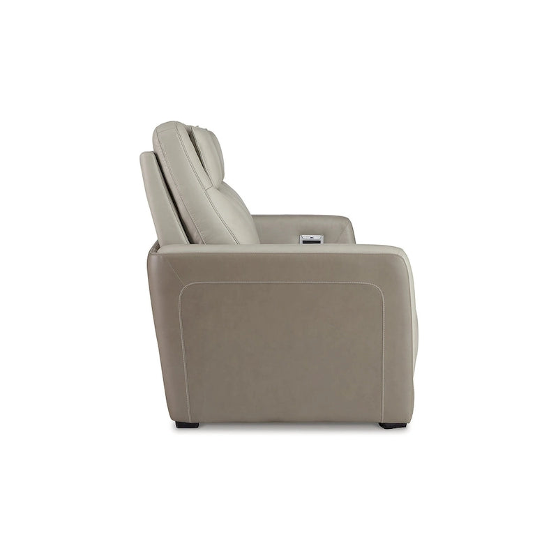 Divano reclinabile elettrico a 2 posti | Poggiatesta regolabile | Argento | 216 cm L x 102 cm P x 109 cm H