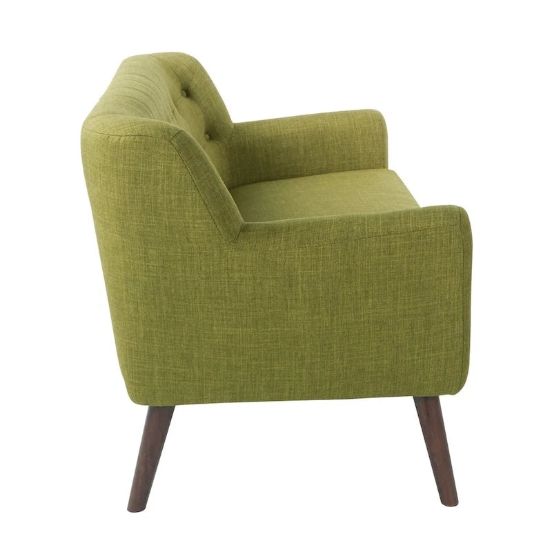 Divanetto in Tessuto con Schienale Trapuntato Stile Mid-Century | 2 Posti | Stile Moderno per Soggiorno