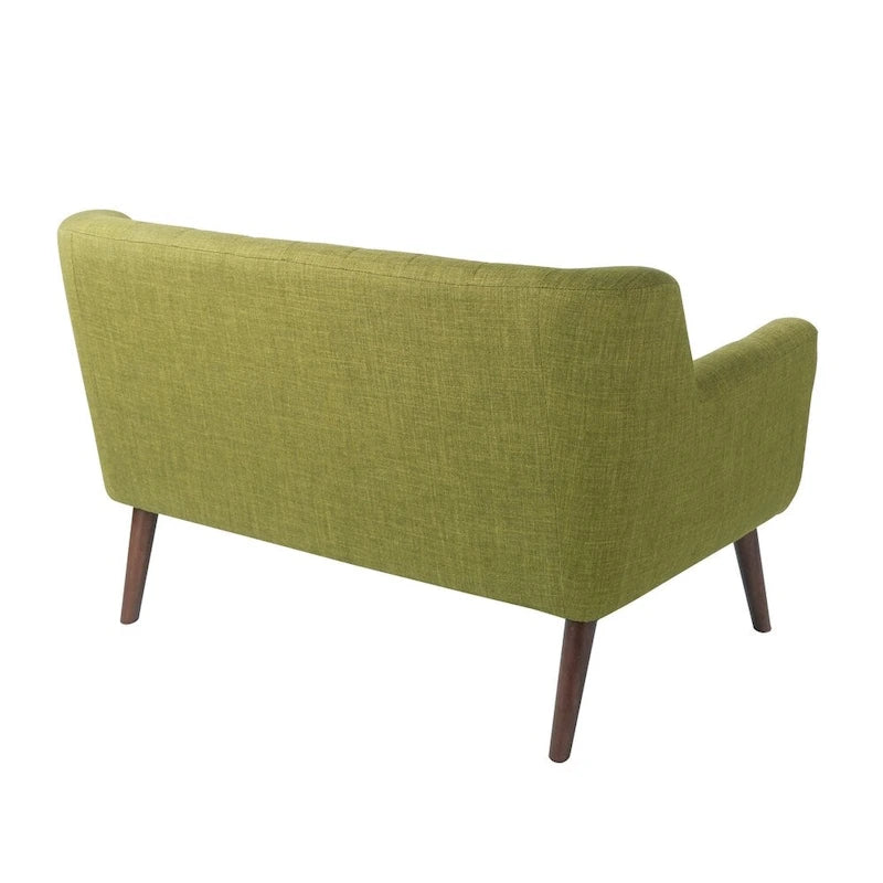 Divanetto in Tessuto con Schienale Trapuntato Stile Mid-Century | 2 Posti | Stile Moderno per Soggiorno