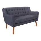 Divanetto in Tessuto con Schienale Trapuntato Stile Mid-Century | 2 Posti | Stile Moderno per Soggiorno
