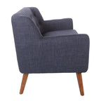 Divanetto in Tessuto con Schienale Trapuntato Stile Mid-Century | 2 Posti | Stile Moderno per Soggiorno