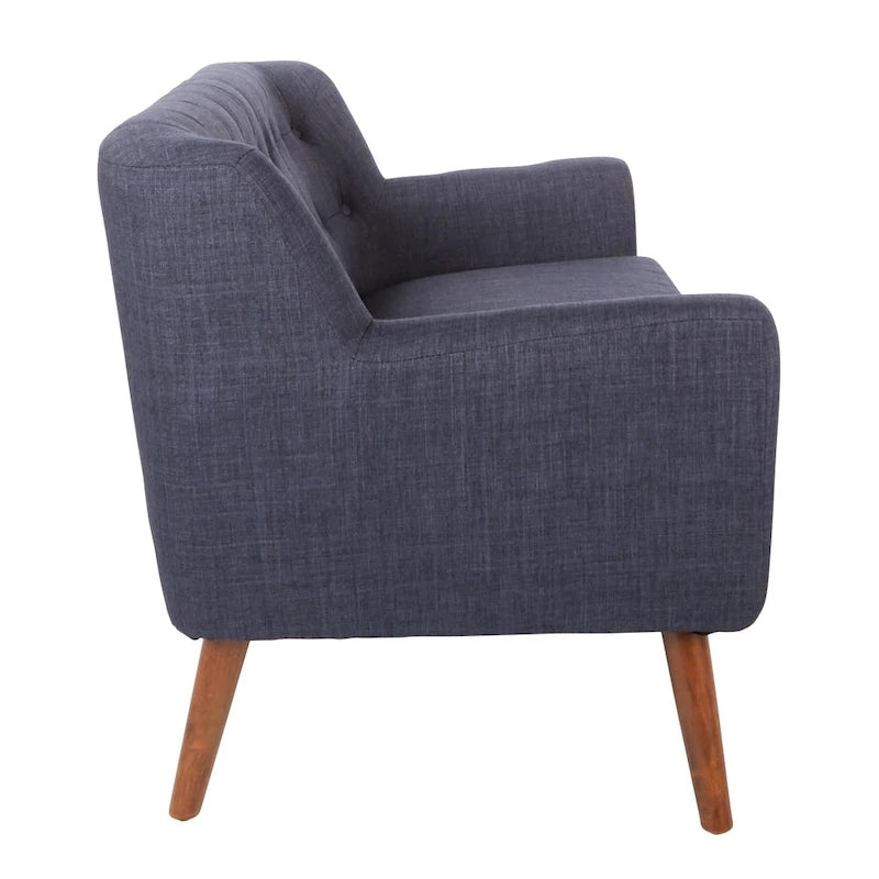 Divanetto in Tessuto con Schienale Trapuntato Stile Mid-Century | 2 Posti | Stile Moderno per Soggiorno