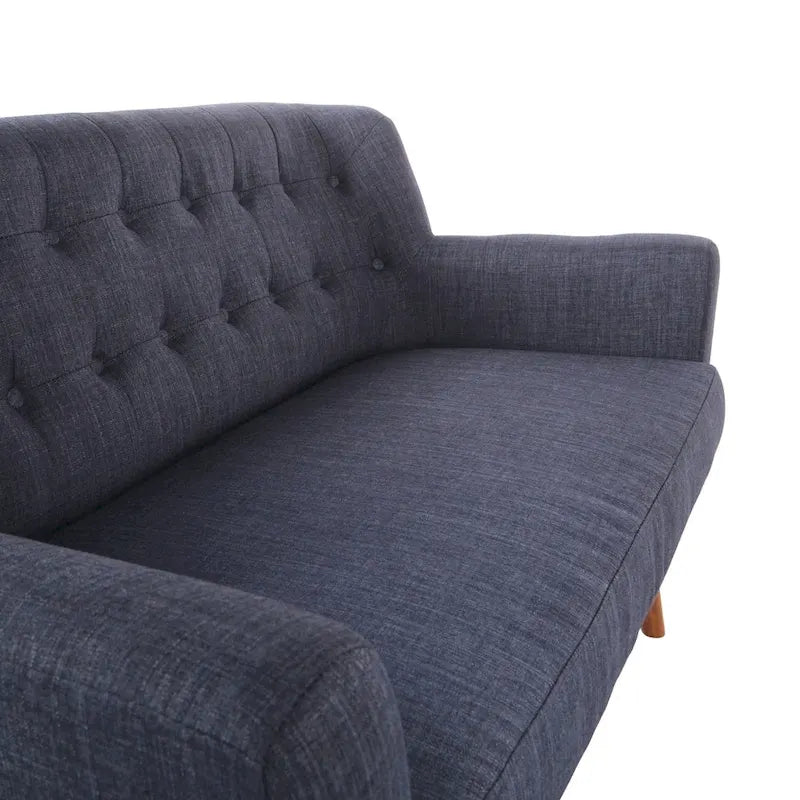 Divanetto in Tessuto con Schienale Trapuntato Stile Mid-Century | 2 Posti | Stile Moderno per Soggiorno