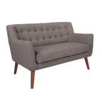 Divanetto in Tessuto con Schienale Trapuntato Stile Mid-Century | 2 Posti | Stile Moderno per Soggiorno