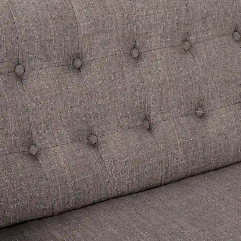 Divanetto in Tessuto con Schienale Trapuntato Stile Mid-Century | 2 Posti | Stile Moderno per Soggiorno