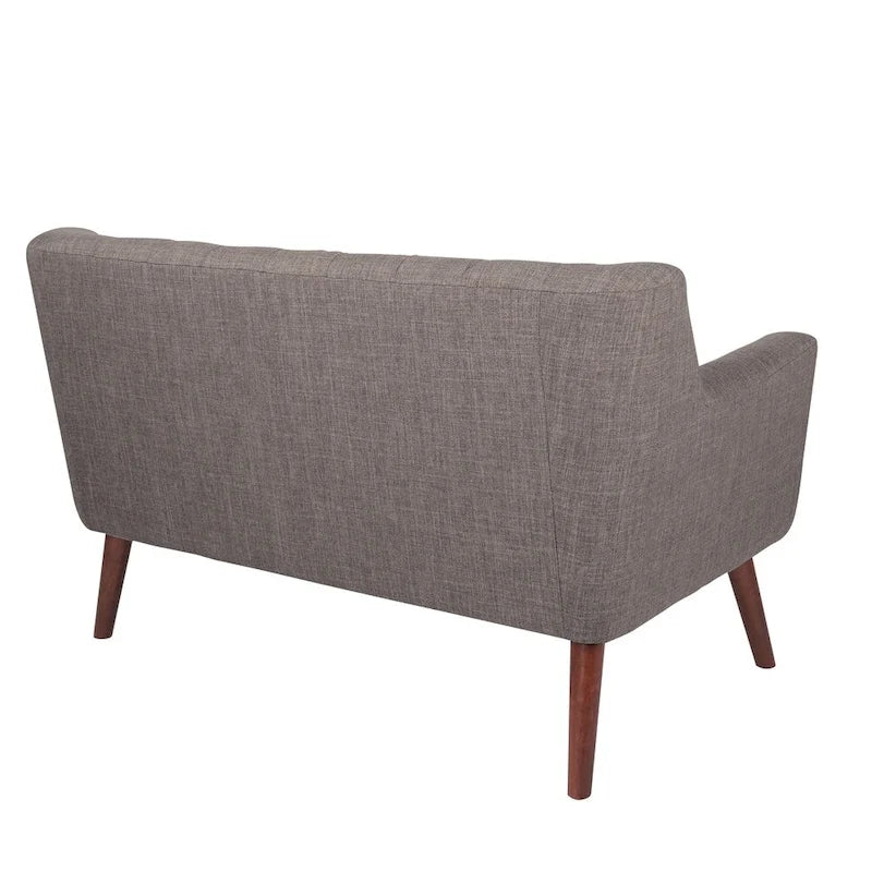 Divanetto in Tessuto con Schienale Trapuntato Stile Mid-Century | 2 Posti | Stile Moderno per Soggiorno