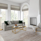 Tavolino moderno | Piano in vetro temperato | Base in acciaio a forma di X | Bronzo annerito | 117 cm lungh.