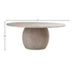 Tavolo da pranzo rotondo moderno in pino riciclato da 72" | Base a piedistallo a sfera | Stile rustico contemporaneo