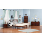 Letto matrimoniale Mission King in noce