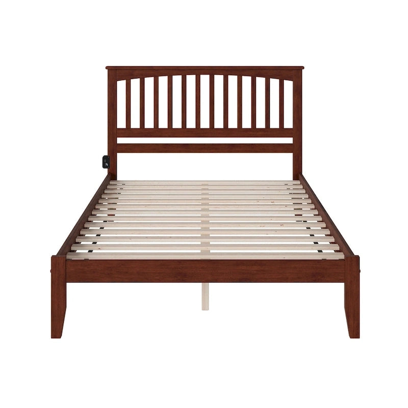 Letto matrimoniale Mission King in noce