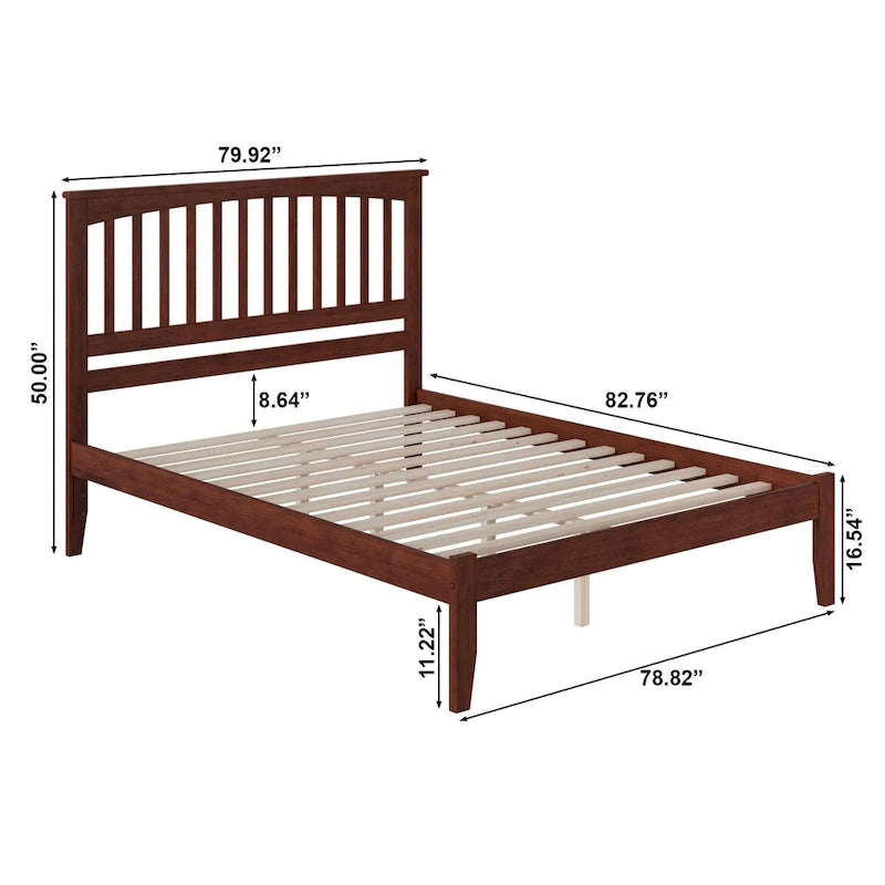 Letto matrimoniale Mission King in noce